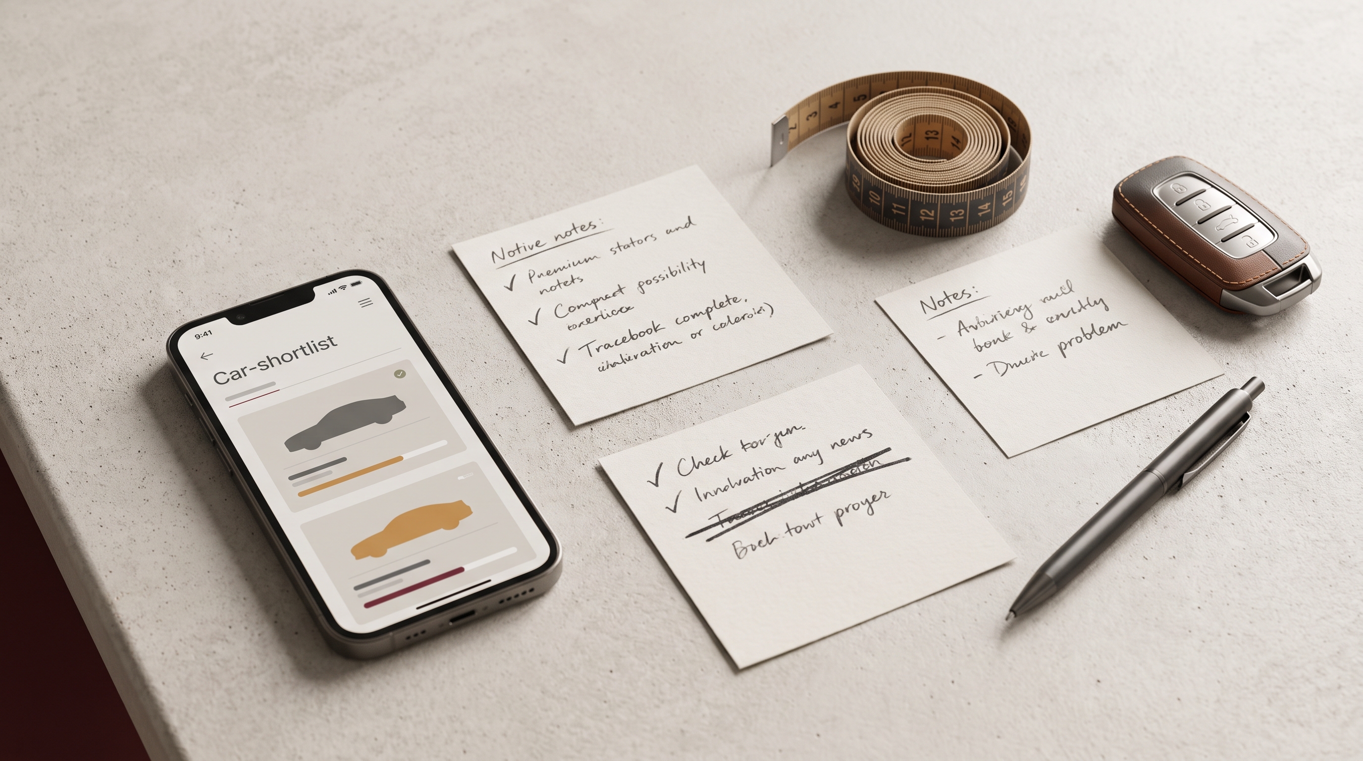 Editorial hero image for What to Write in Car Shopping Notes: Beyond Pros and Cons
